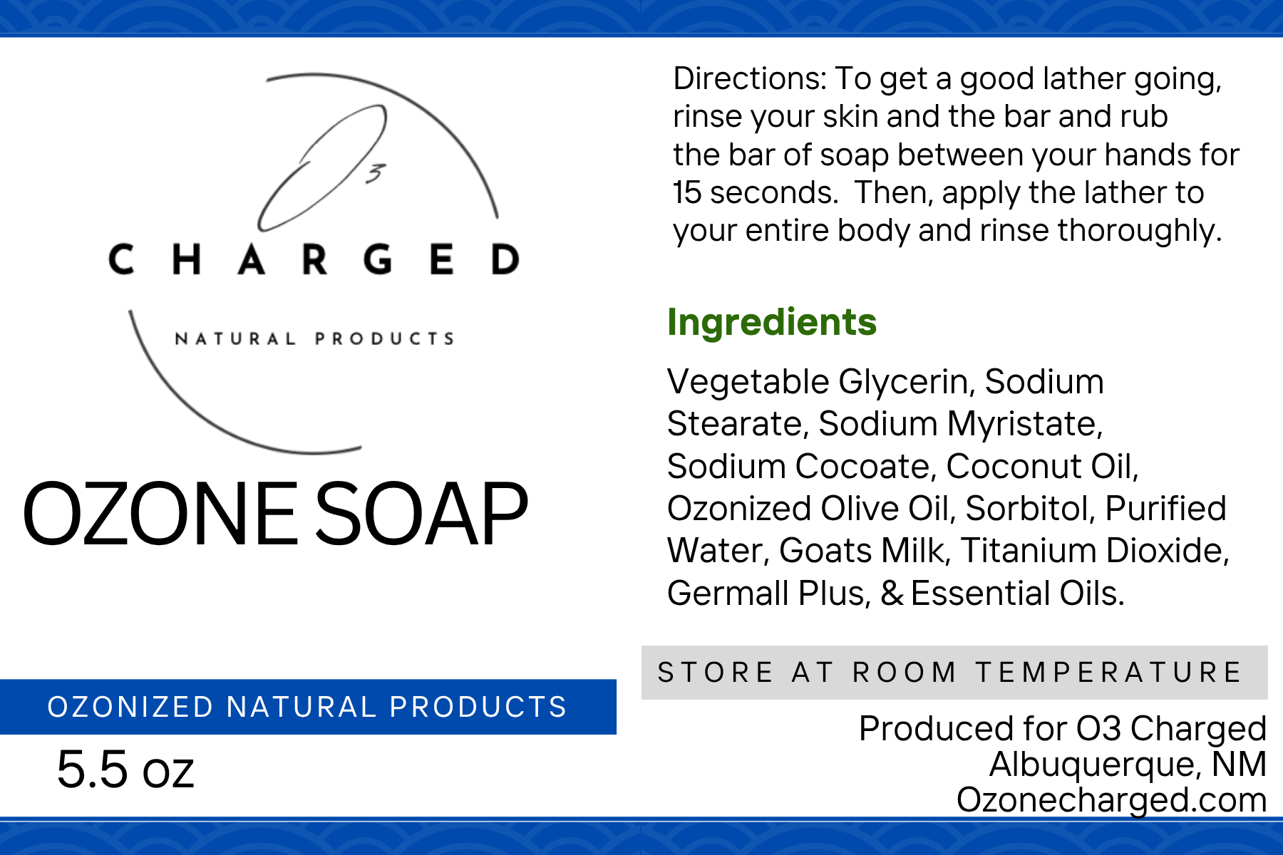 Ozone Soap (Goat’s Milk Based)